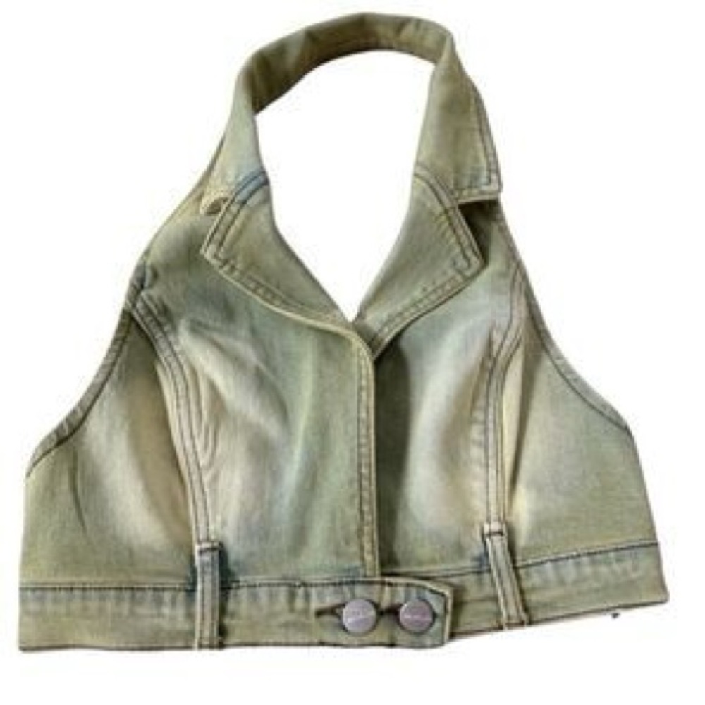 superdown Olive Halter Top